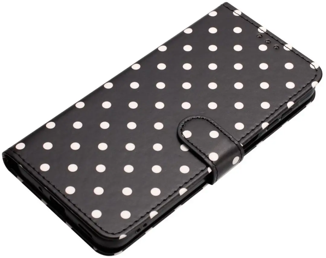 Selected iPhone 16 Polka Dot Wallet Hoesje - 3 Pasjes - Zwart
