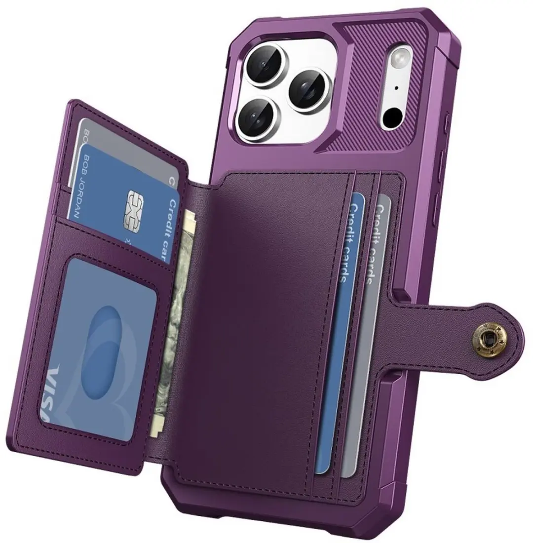 Selected Portemonnee Hoesje iPhone 17 Pro Max - 4 Pasjes - Paars - afbeelding 6 van 6