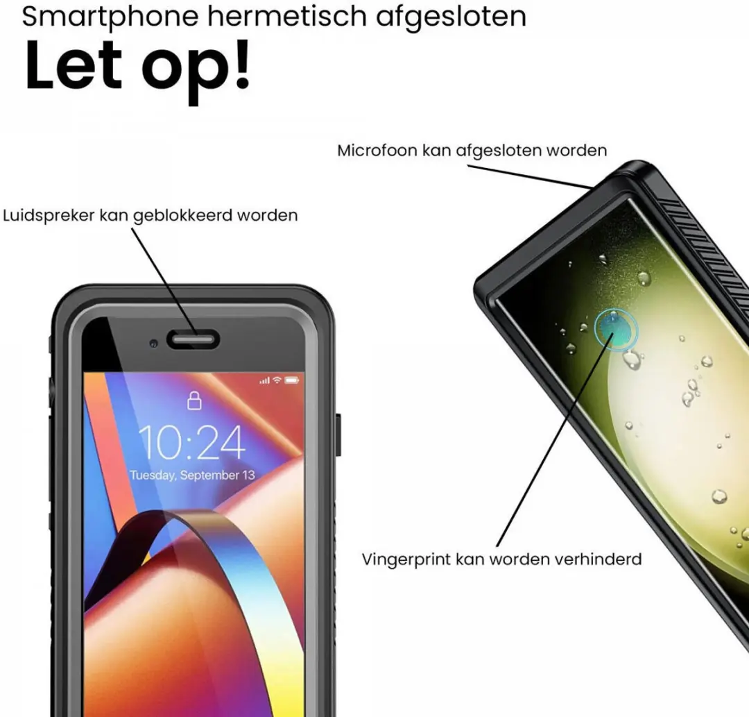 Selected SBG Outdoor Case iPhone 15 Waterdicht - IP68 - Zwart/Transparant