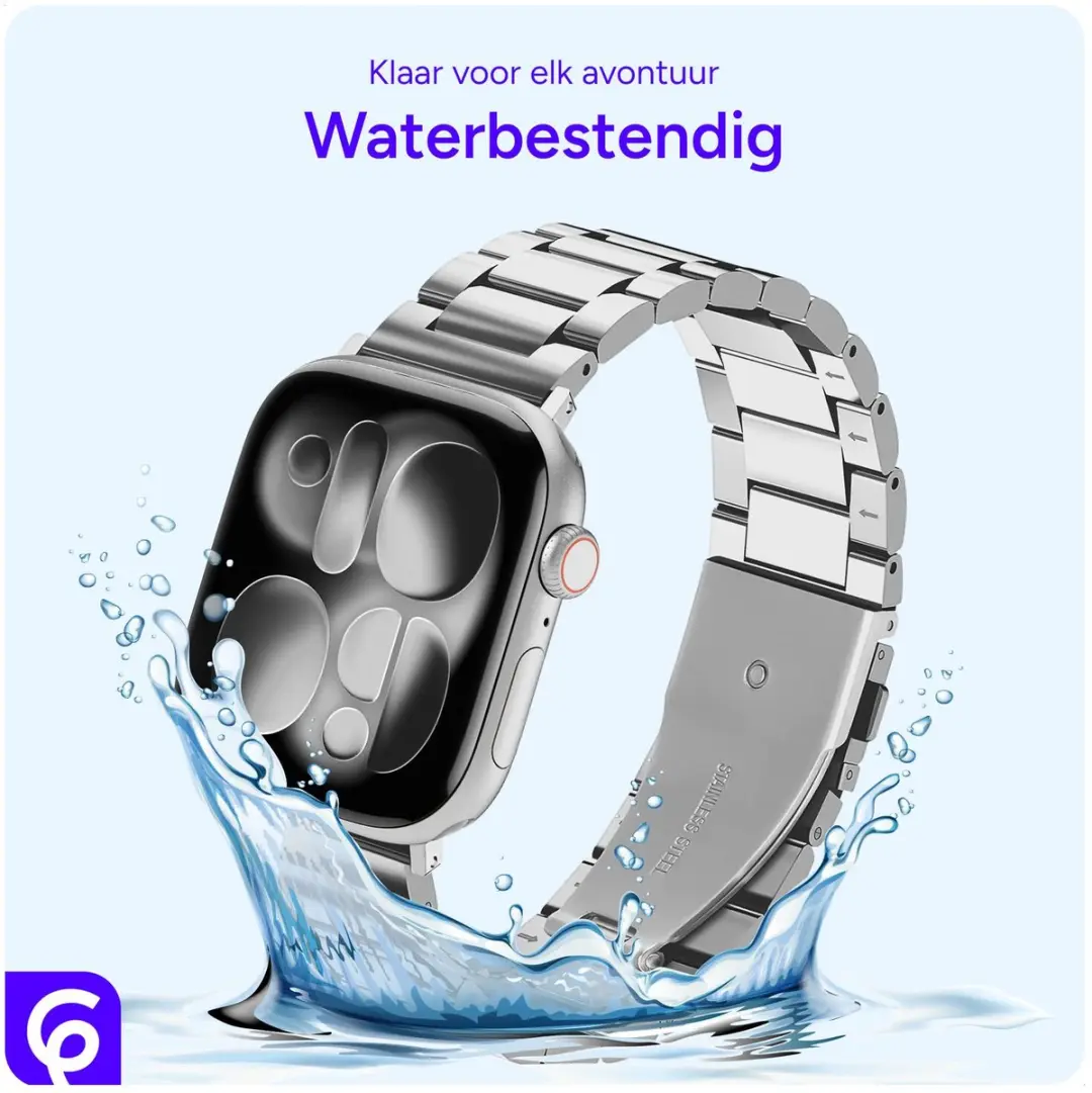 Selected SBG RVS Schakelbandje Apple Watch - 42-49mm - Zilver