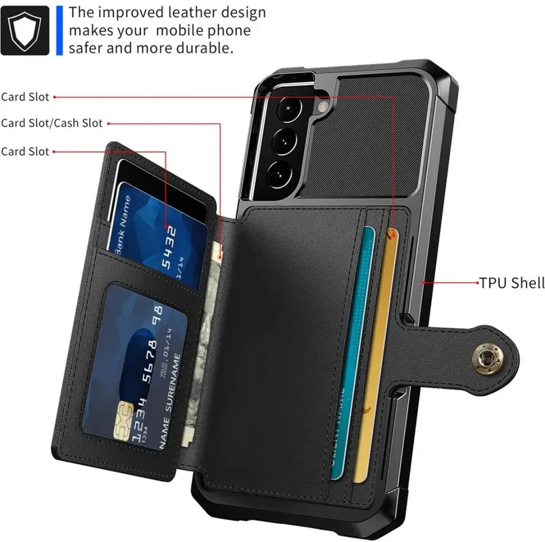 Selected Portemonnee Hoesje Samsung Galaxy S22 - 4 Pasjes - Zwart - afbeelding 6 van 6