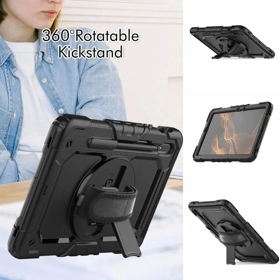 Selected Samsung Galaxy Tab S8 Hoes met Screenprotector - Rood