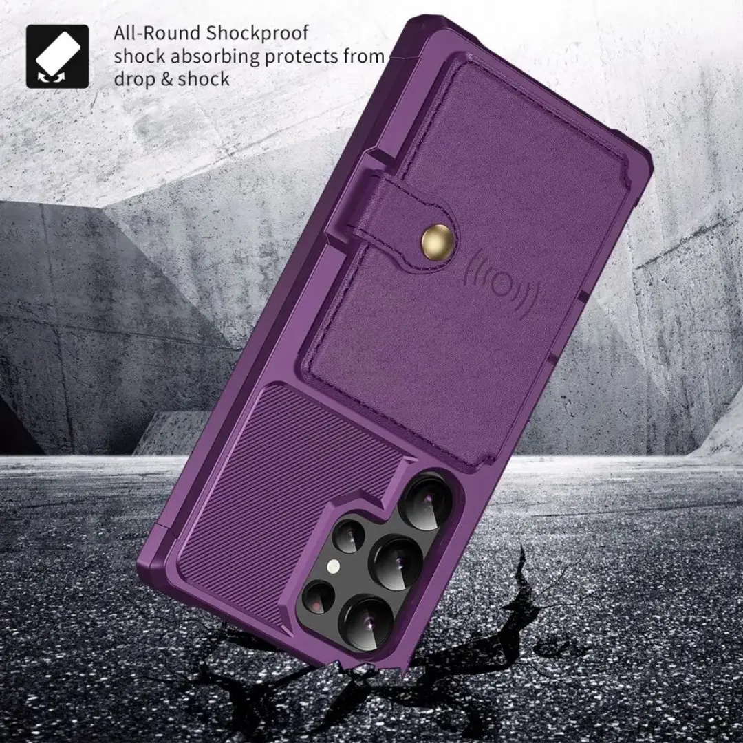 Selected Portemonnee Hoesje Samsung Galaxy S24 Ultra - 4 Pasjes - Paars