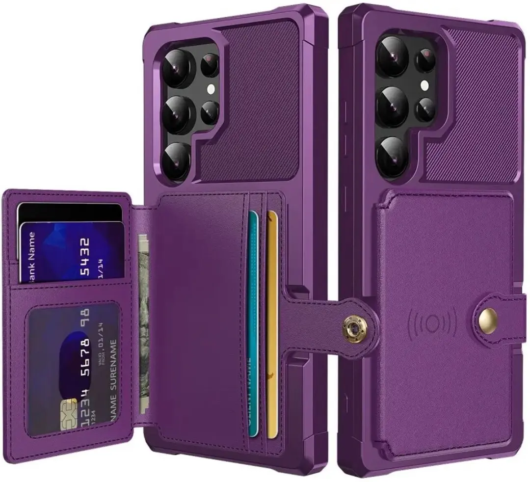 Selected Portemonnee Hoesje Samsung Galaxy S24 Ultra - 4 Pasjes - Paars