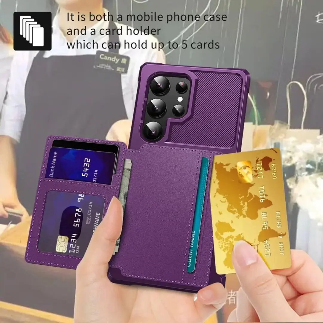 Selected Portemonnee Hoesje Samsung Galaxy S24 Ultra - 4 Pasjes - Paars - afbeelding 6 van 6