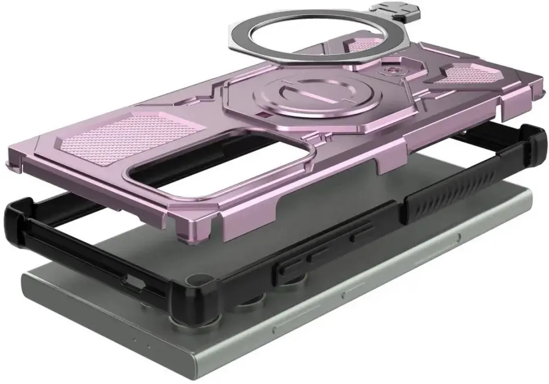 Selected Hoesje Samsung Galaxy S24 Ultra MagSafe Roze - 360° Draaibare Stand