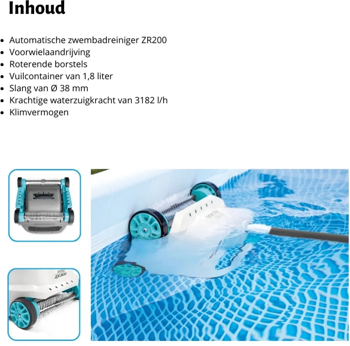 Intex Deluxe Auto Zwembadreiniger ZX300 - 28005 - Blauw