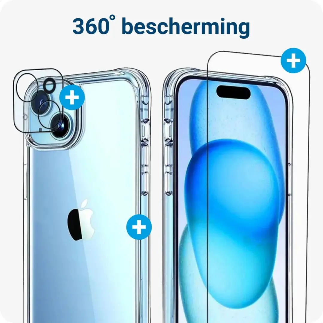 Selected iPhone 14 Plus 3-in-1 Schokbestendig Hoesje - Transparant
