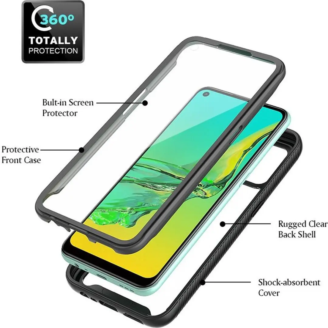 Oppo A53/A53s Hoesje - Full Protect - Zwart/Transparant - afbeelding 6 van 6