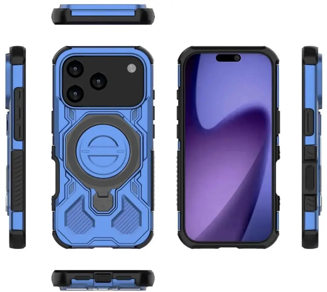 Selected Hoesje iPhone 17 Pro Max MagSafe Blauw - 360° Draaibare Standaard
