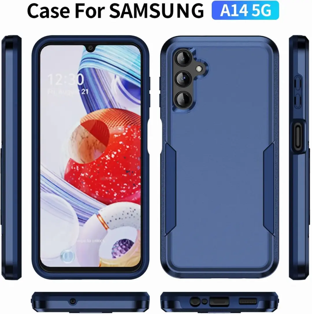 Selected Back Cover Rugged Hoesje Samsung Galaxy A14 - Blauw