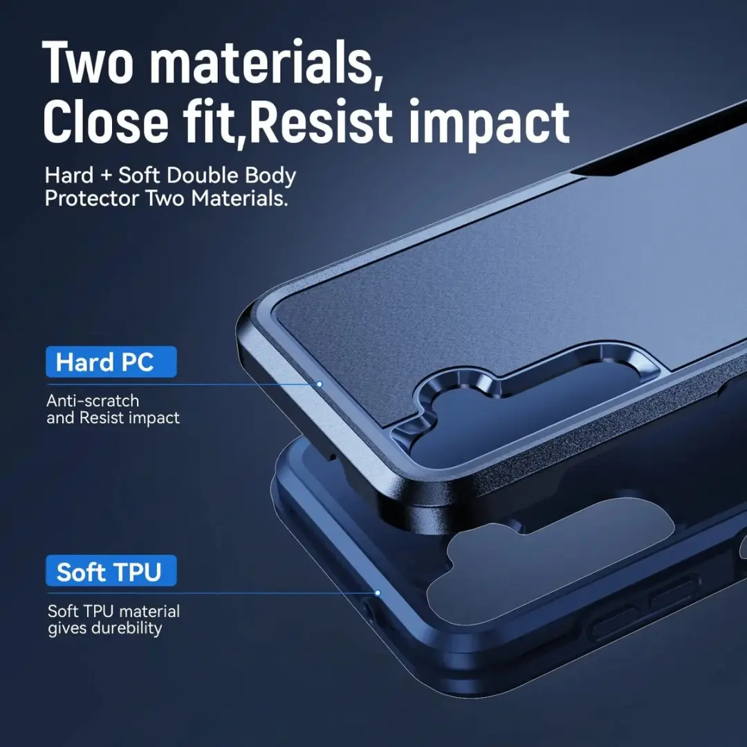 Selected Back Cover Rugged Hoesje Samsung Galaxy A14 - Blauw