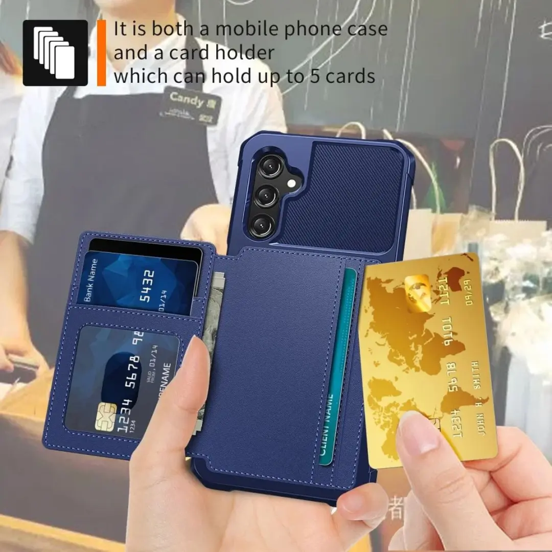 Selected Portemonnee Hoesje Samsung Galaxy A25 - 4 Pasjes - Donkerblauw