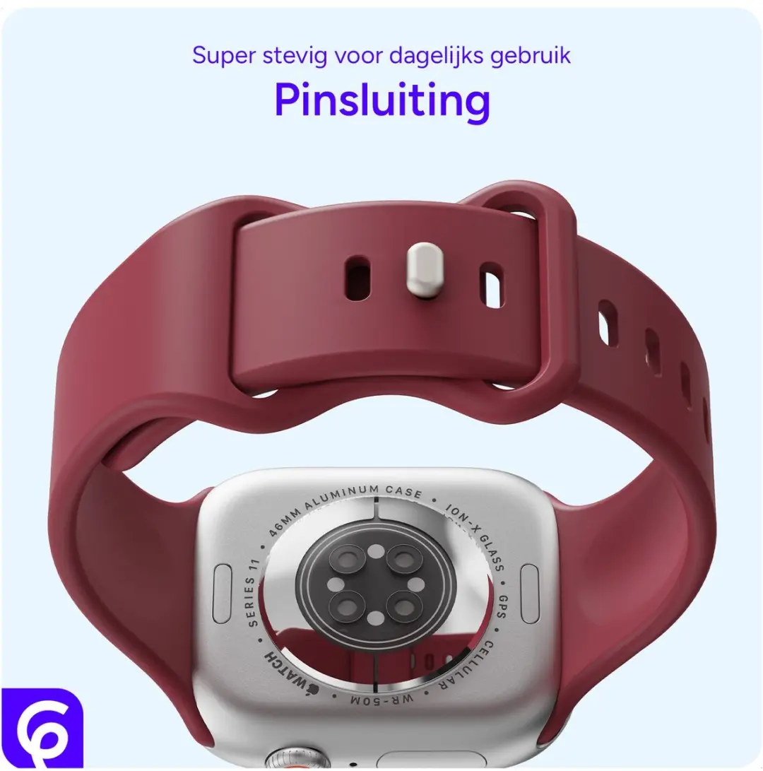 Selected SBG Siliconen Horlogeband Apple Watch 8 45mm - Bordeaux
