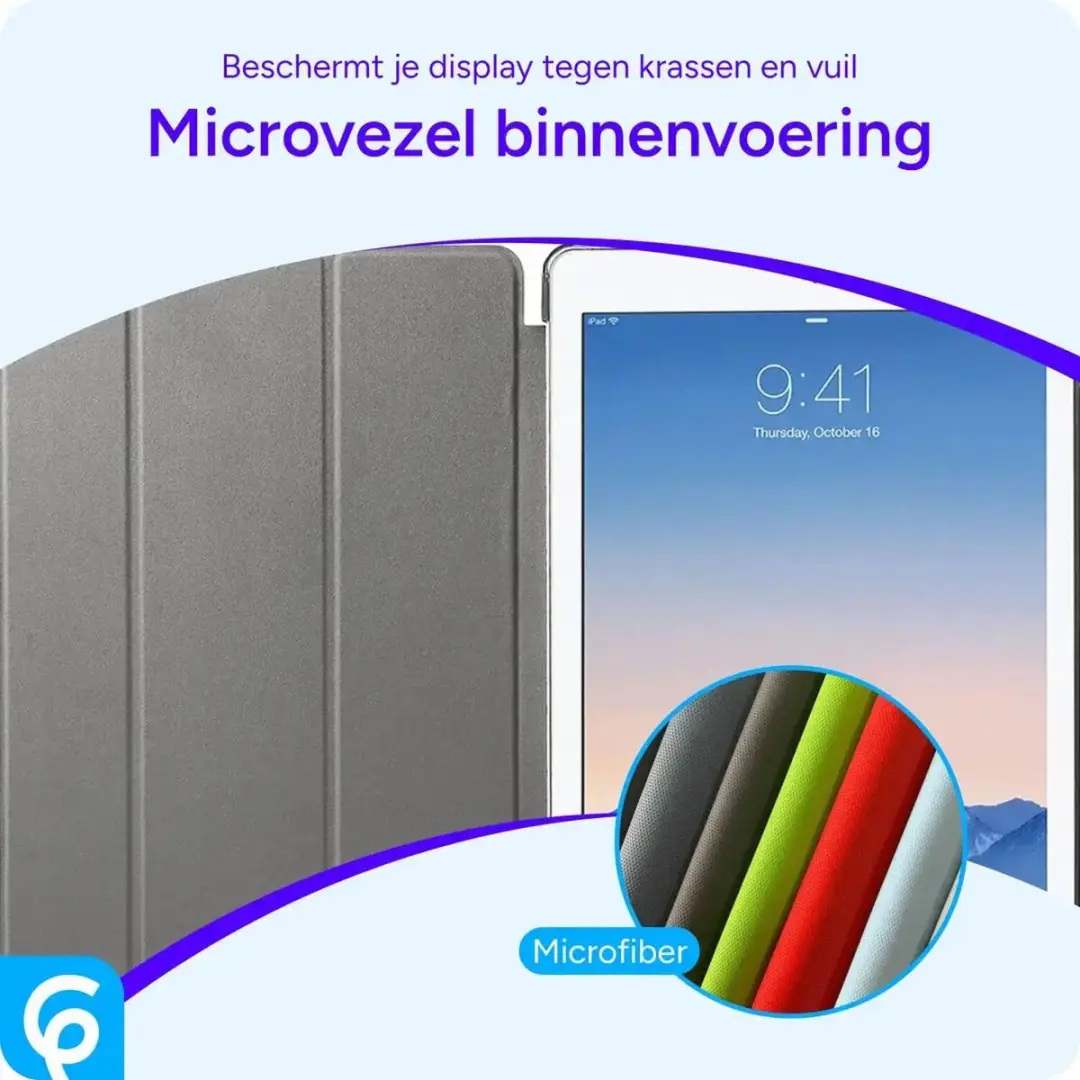 Selected by GSMpunt Apple iPad 9.7 Hoes - Tri-fold Kunstleder Blauw