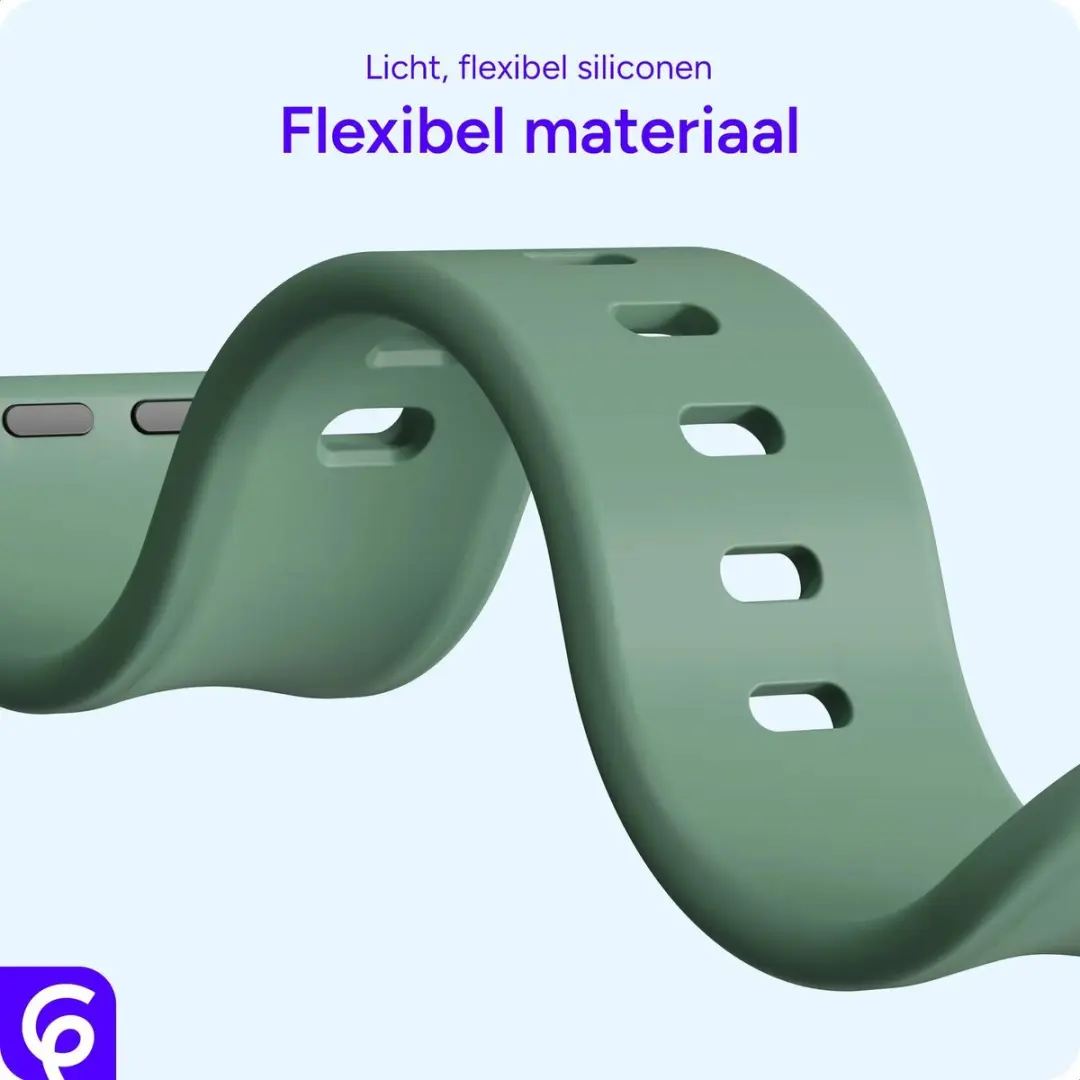 Selected SBG Siliconen Bandje Apple Watch - 3 Stuks - Groen/Grijs