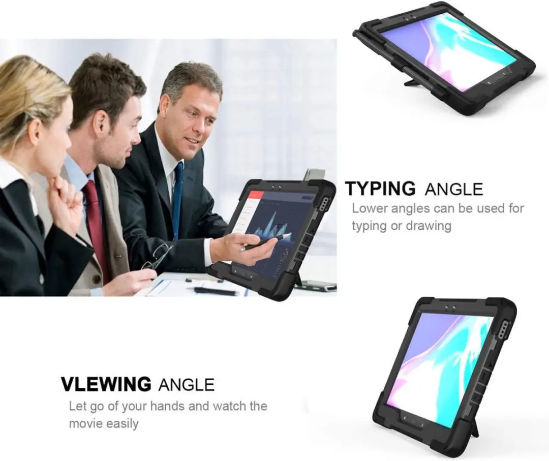 Selected Hoes Samsung Galaxy Tab Active4 Pro Zwart - Kickstand & Handriem