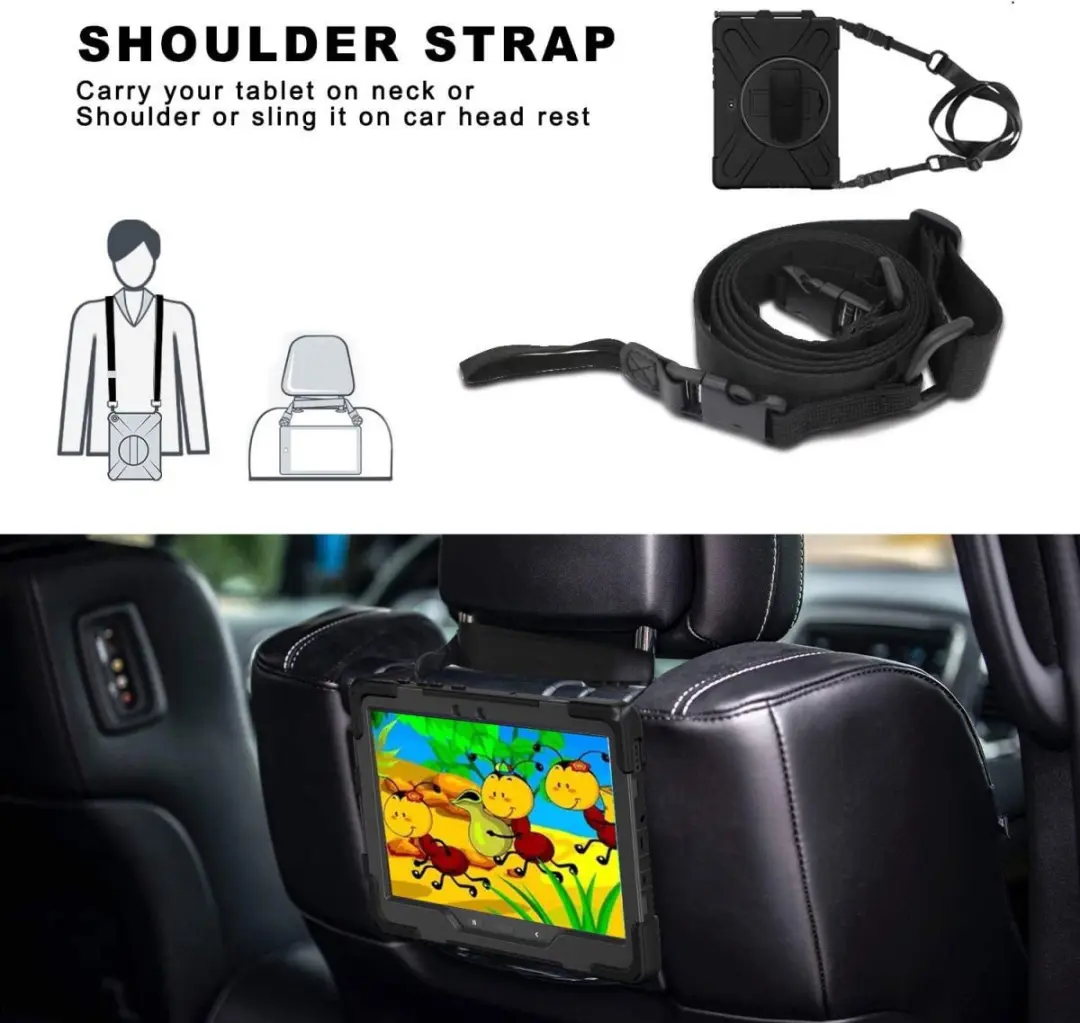 Selected Hoes Samsung Galaxy Tab Active4 Pro Zwart - Kickstand & Handriem