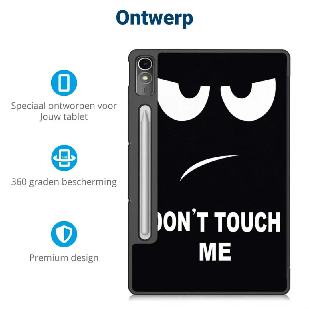 Selected by GSMpunt Lenovo Tab P12 Book Case - Tri-fold Kunstleder - 12" - Zwart