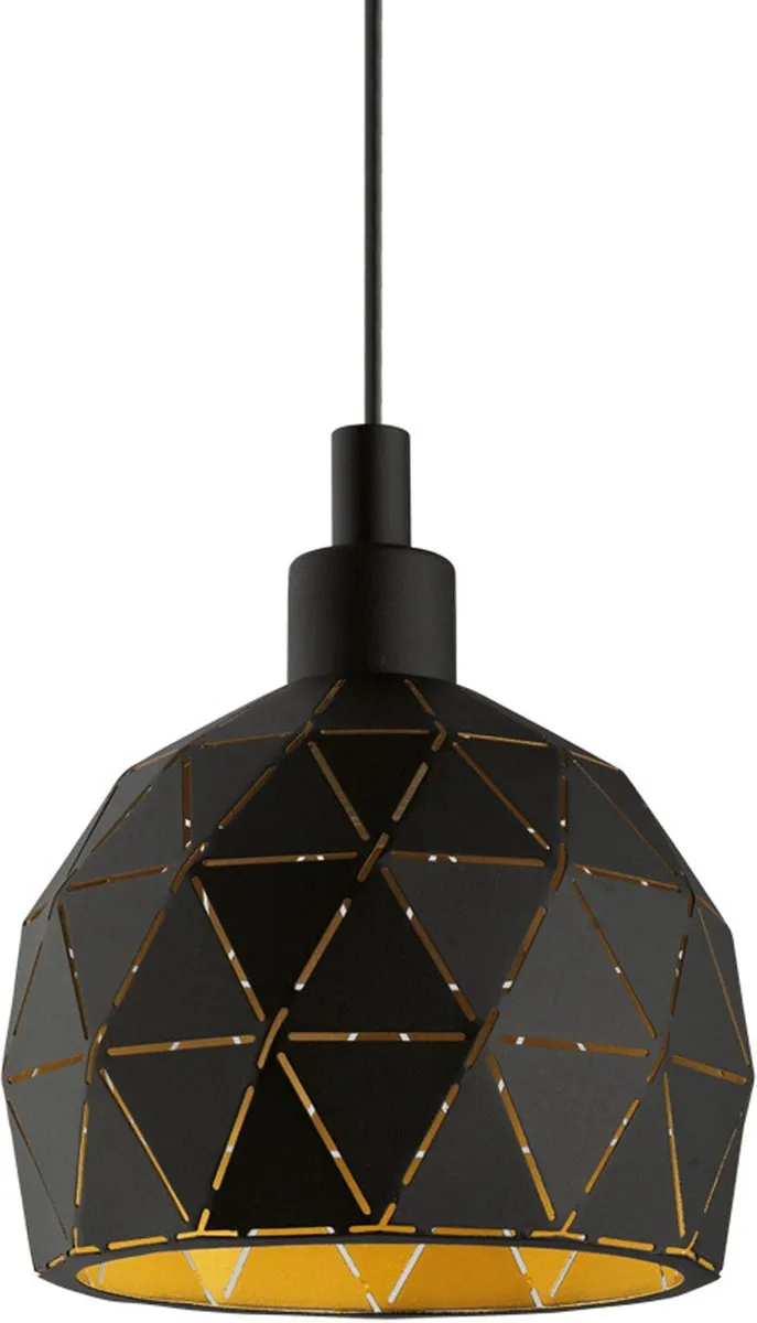 Eglo Roccaforte Hanglamp Ø17cm - Zwart/Goud