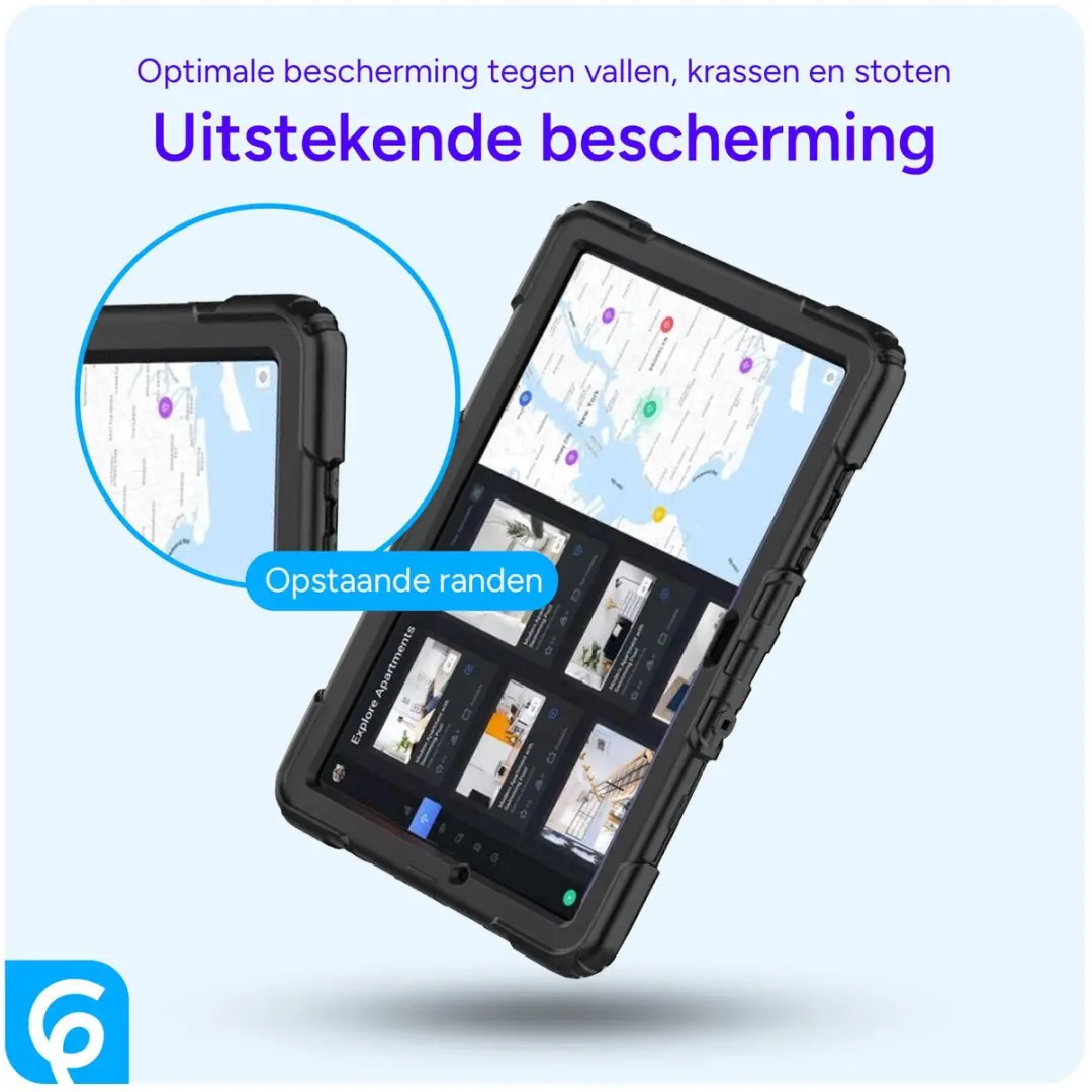 Selected Hoes Samsung Galaxy Tab A9 Plus - Rood - 11" - Screenprotector & 360° Handriem
