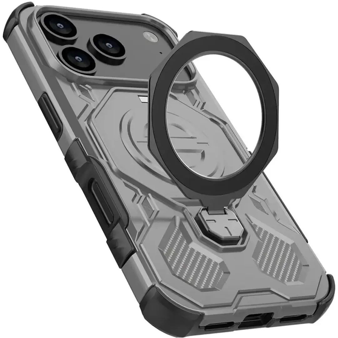 Selected iPhone 17 Pro Max Hoesje Grijs - MagSafe 360° Standaard