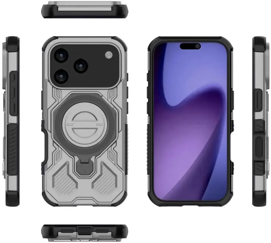 Selected iPhone 17 Pro Max Hoesje Grijs - MagSafe 360° Standaard