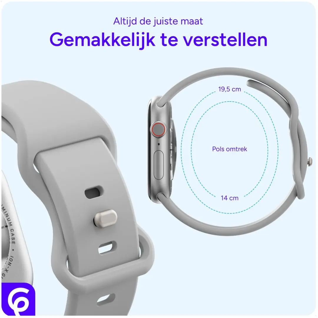 Selected SBG Siliconen Bandje Apple Watch - Cloud Grey - 42/44/45/46/49mm