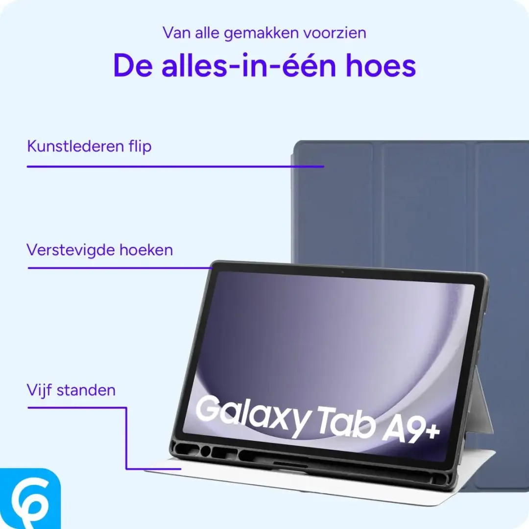 Selected by GSMpunt Samsung Galaxy Tab A9 Plus Hoes - Blauw