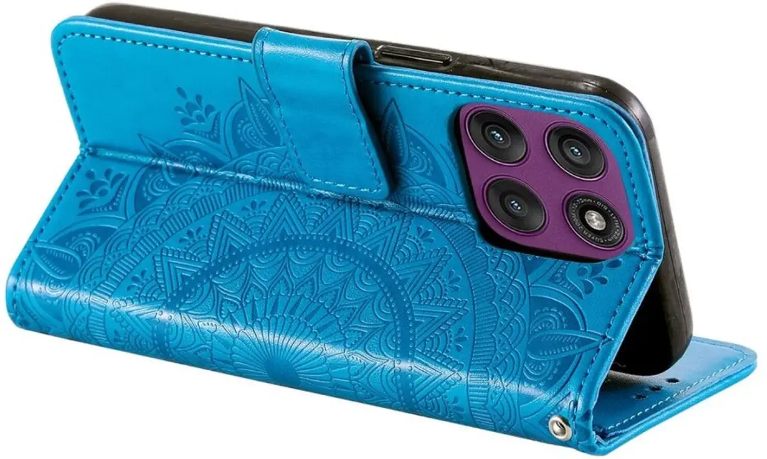 Selected Hoesje Motorola Moto G86 Mandala - Blauw - 3 Pasjes