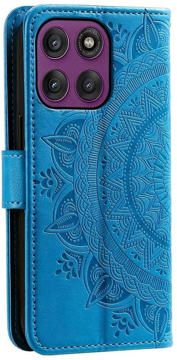 Selected Hoesje Motorola Moto G86 Mandala - Blauw - 3 Pasjes