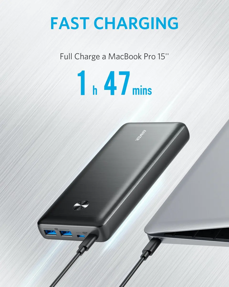 Anker PowerCore III Elite A1291H11 Powerbank 25600mAh - 100W - 4x USB - Zwart - afbeelding 6 van 6