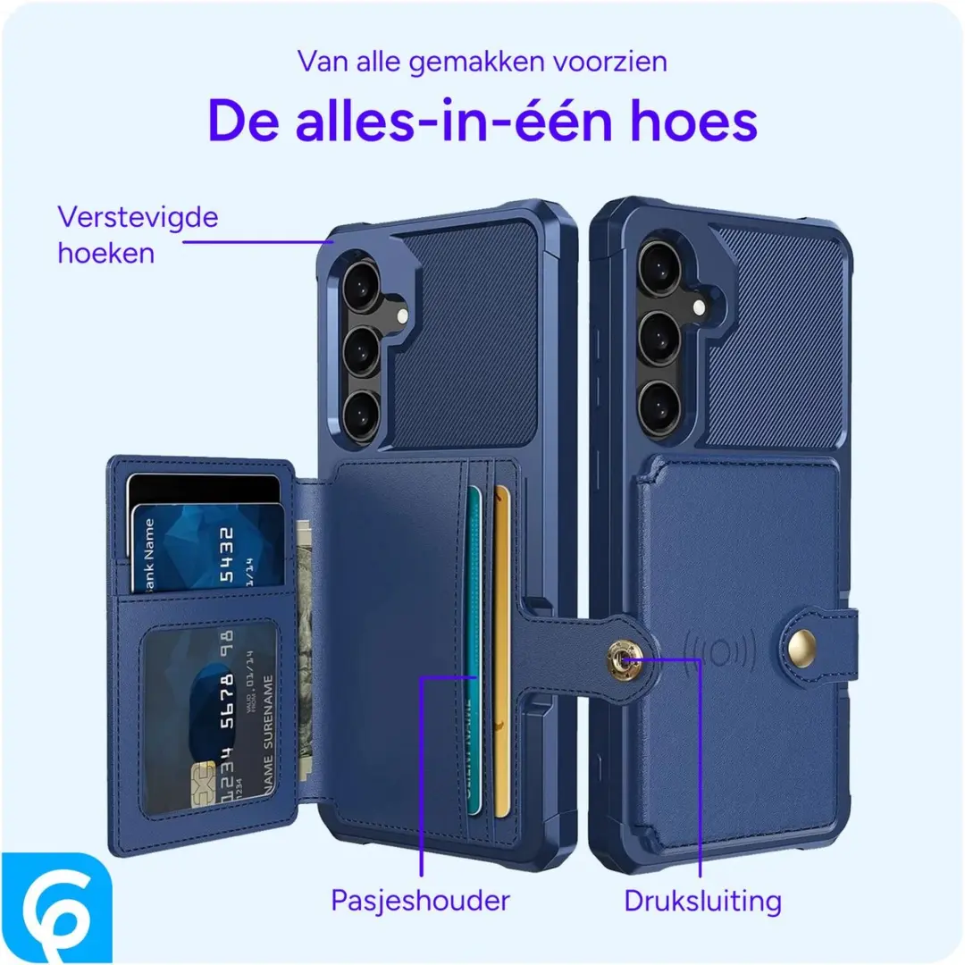 Selected Portemonnee Hoesje Samsung Galaxy S24 FE - 4 Pasjes - Blauw