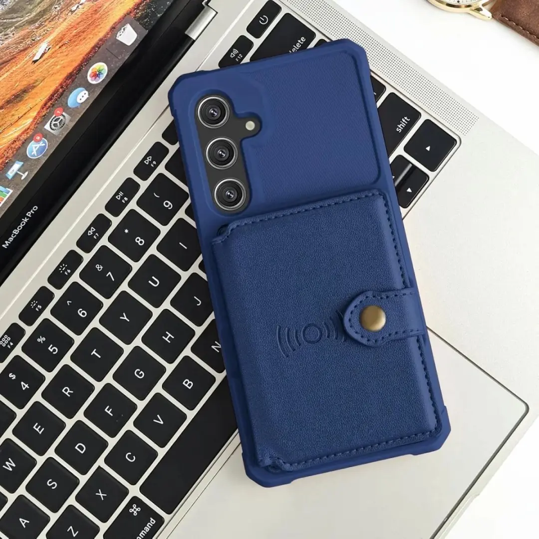 Selected Portemonnee Hoesje Samsung Galaxy S24 FE - 4 Pasjes - Blauw