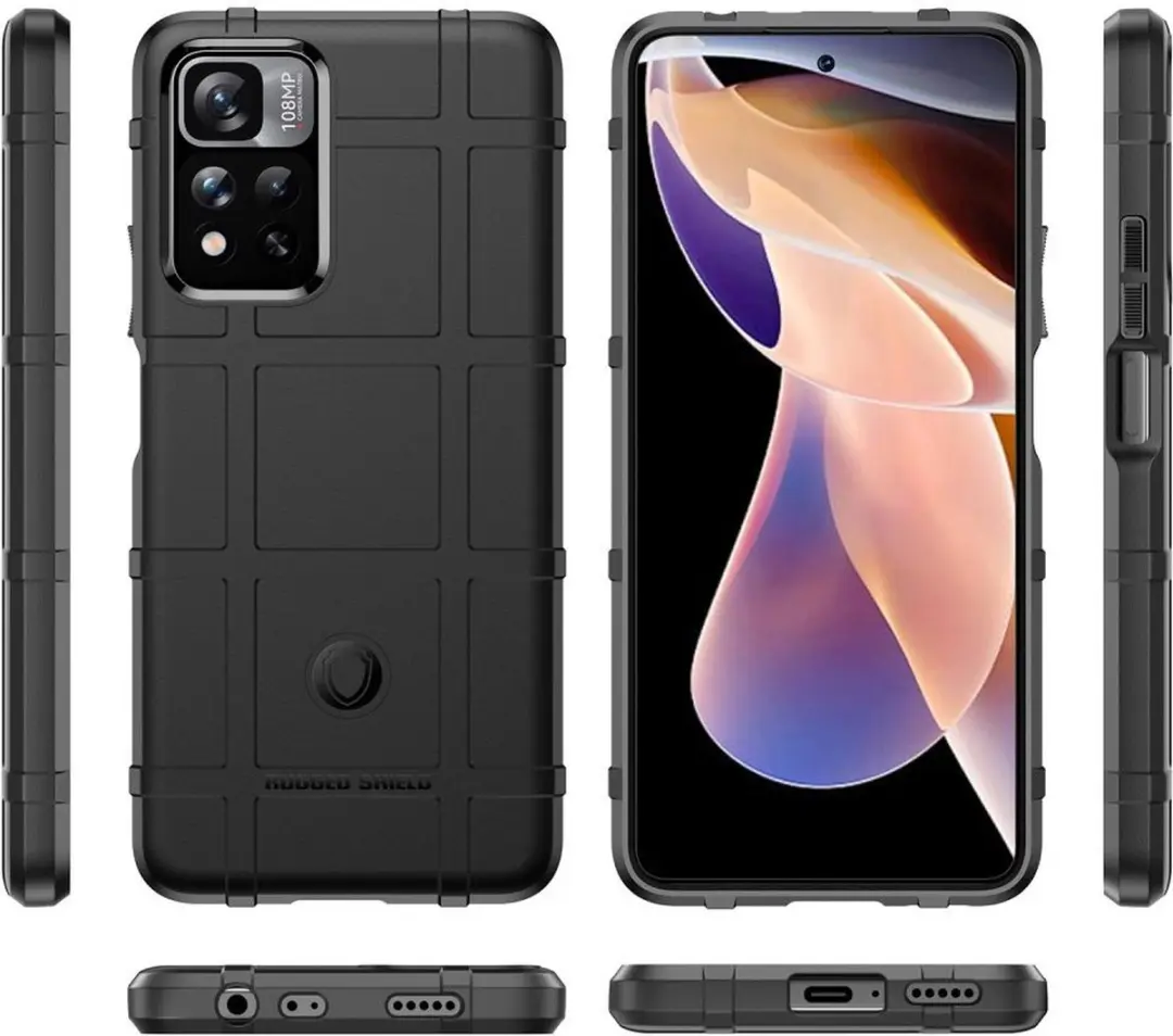 Selected Rugged Shield Hoesje Xiaomi Redmi Note 11 Pro 5G - Zwart