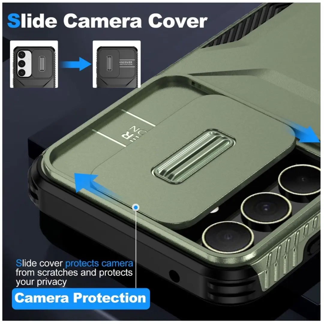Selected Hoesje Samsung Galaxy A35 Camera Slider Groen