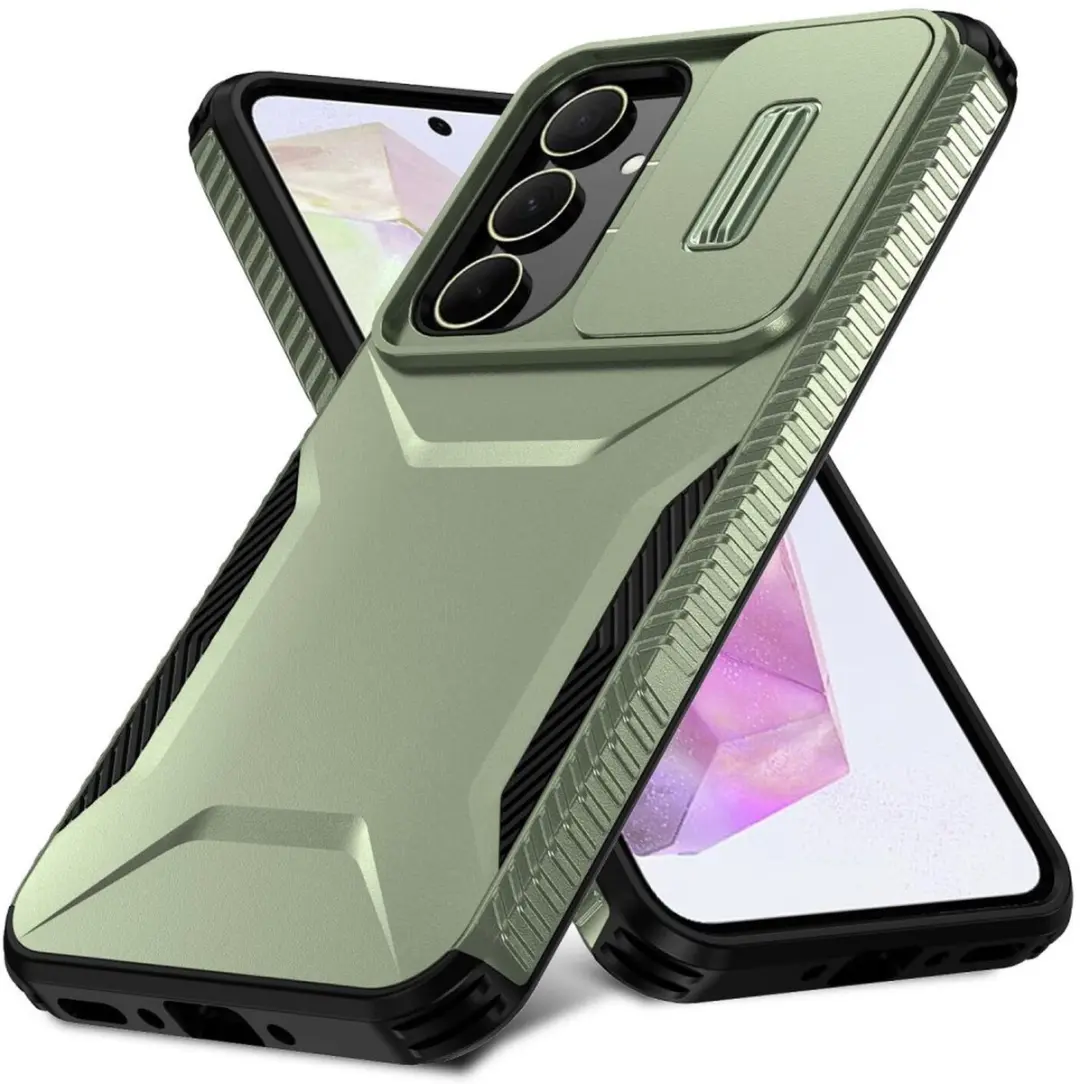 Selected Hoesje Samsung Galaxy A35 Camera Slider Groen