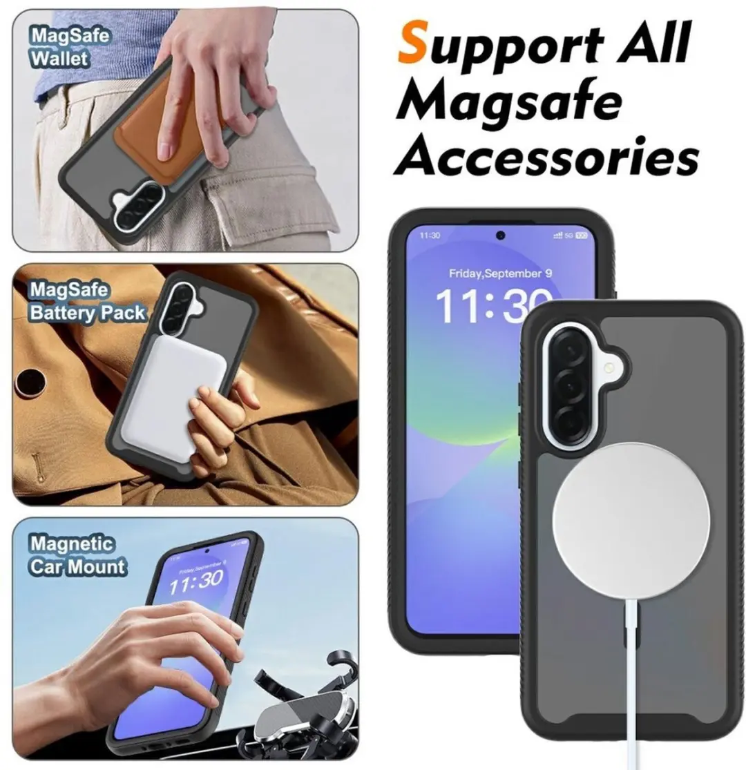 Selected Hoesje Samsung Galaxy A37 MagSafe - Transparant Zwart