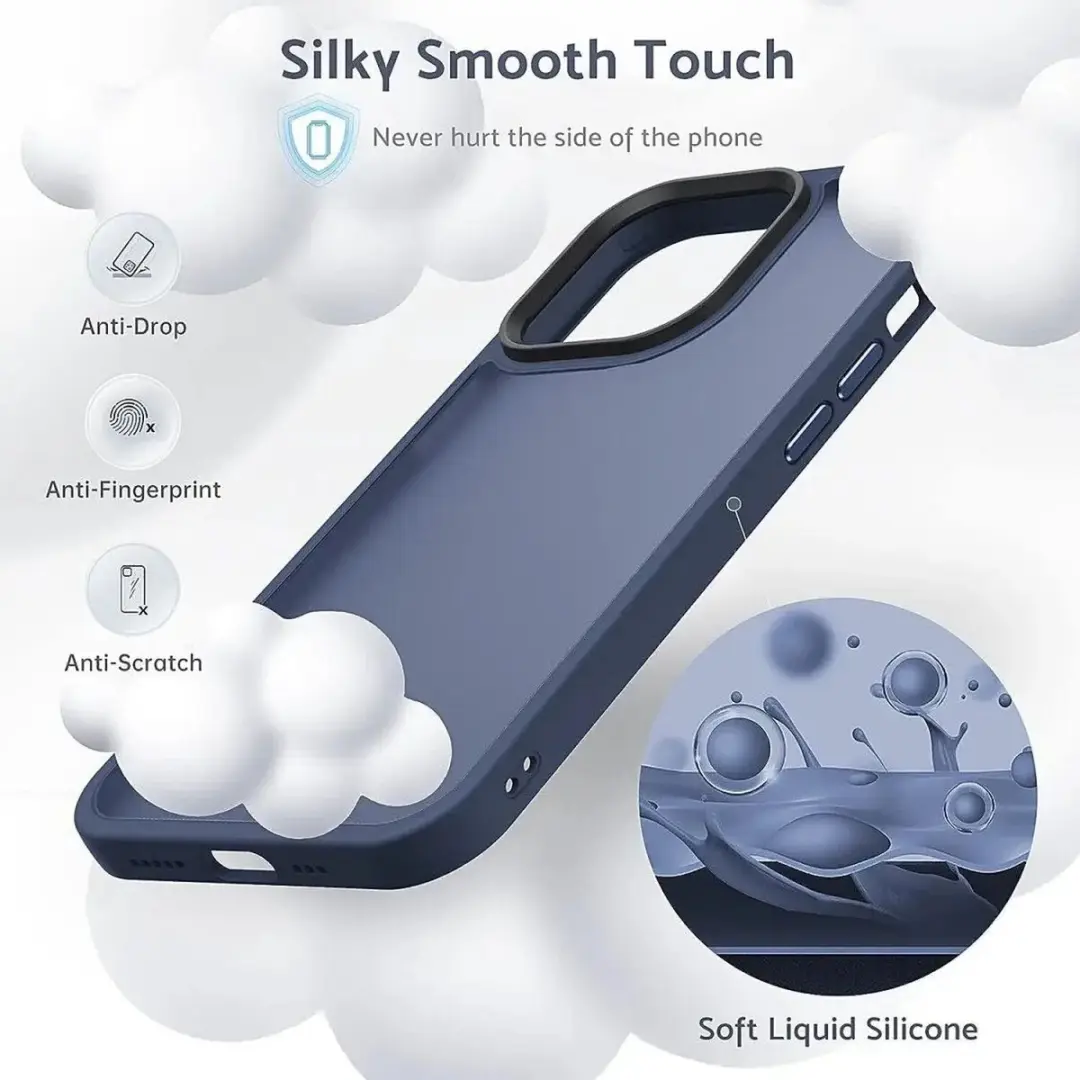 Selected by GSMpunt.nl iPhone 15 Pro Hoesje - Matte Back Cover - Donkerblauw
