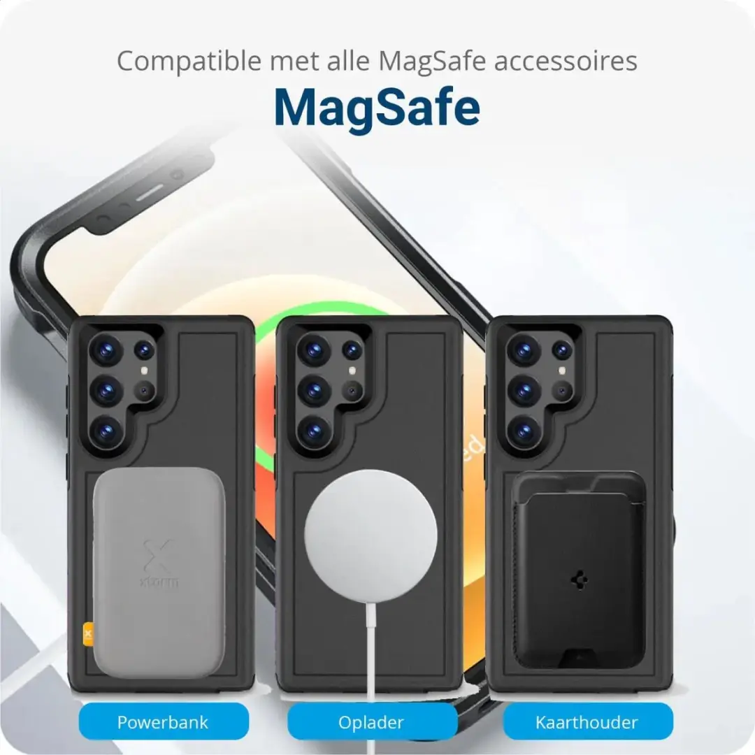 Selected by GSMpunt Samsung Galaxy S23 Ultra MagSafe Hoesje - Dual-Layer Zwart