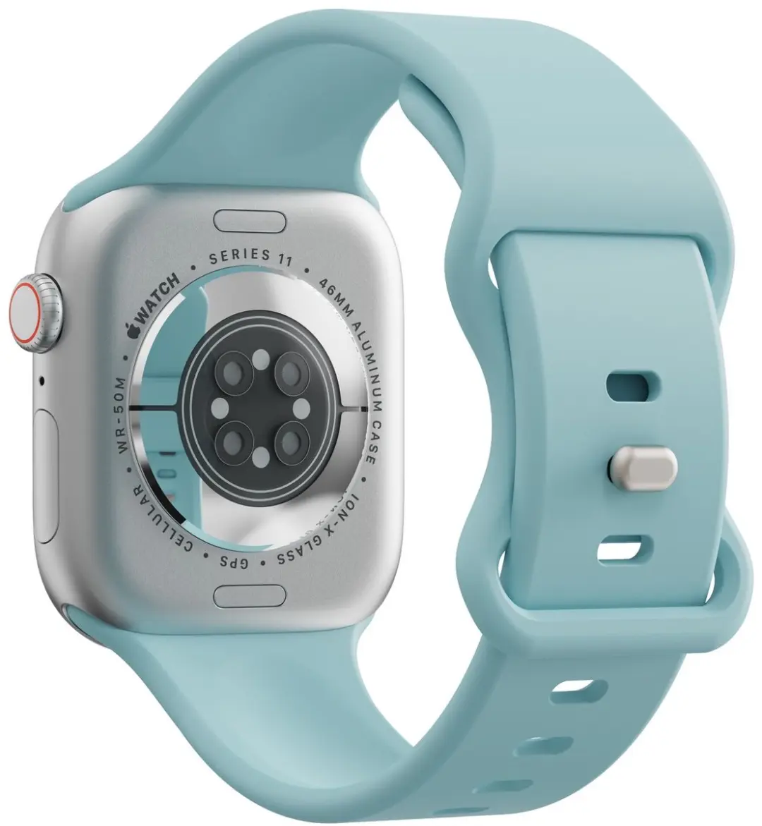 Selected SBG Siliconen Bandje Apple Watch 8 45mm - Groen/Blauw