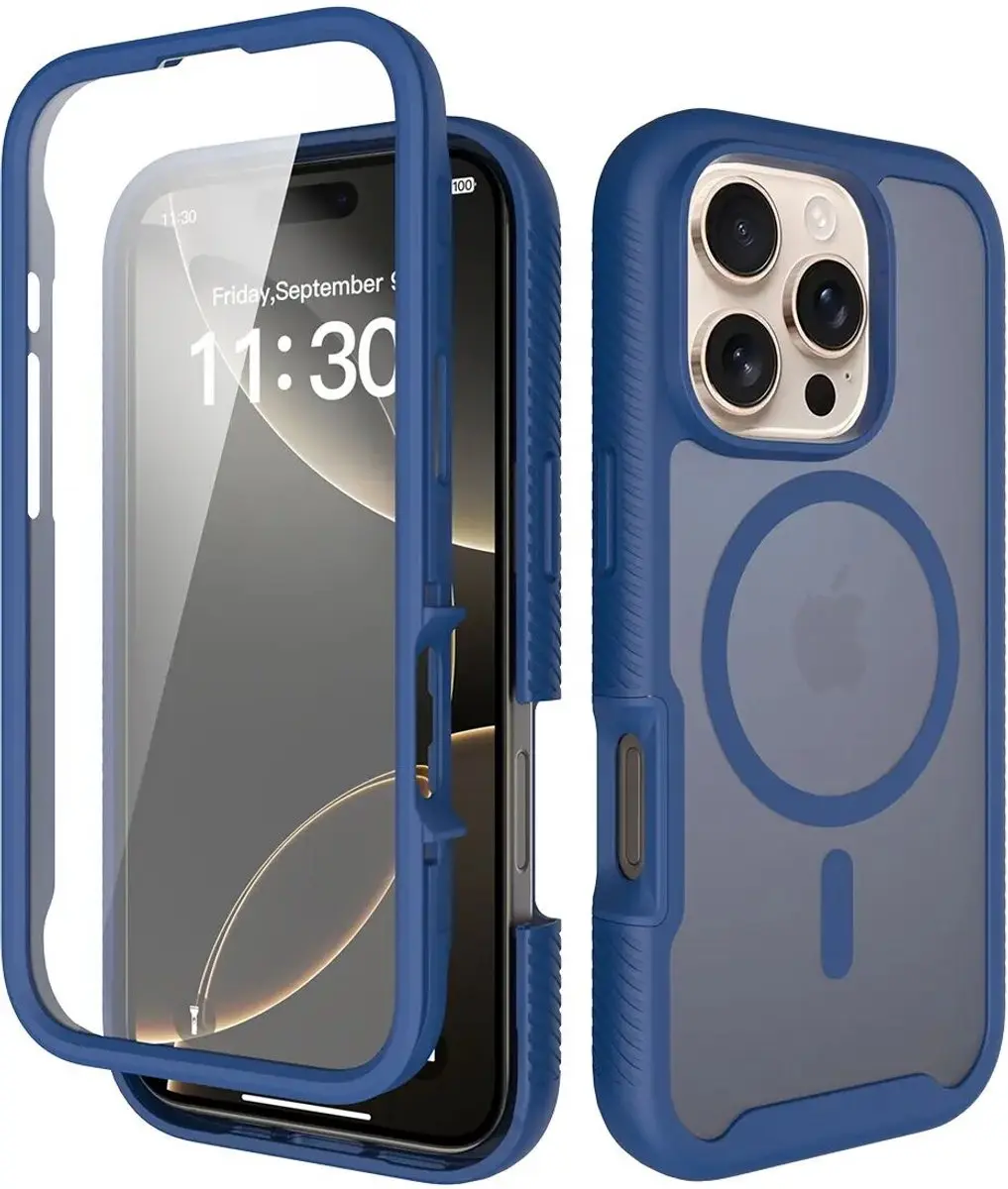 Selected by GSMpunt.nl iPhone 16 Pro Hoesje Matte Blauw