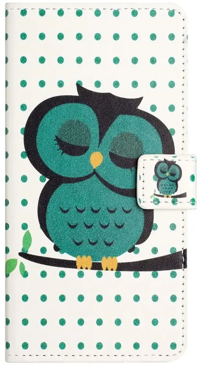 Selected Hoesje Samsung Galaxy A37 Book Case - Magneet Sluiting - Uil Print - 2 Pasjes