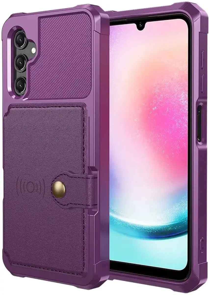 Selected Portemonnee Hoesje Samsung Galaxy A25 - 4 Pasjes - Paars - afbeelding 6 van 6