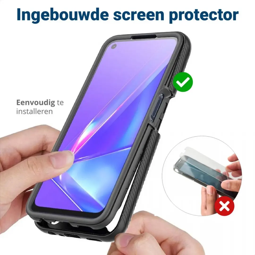 Oppo A52/A72 Hoesje - Full Protect - Doorzichtig/Zwart