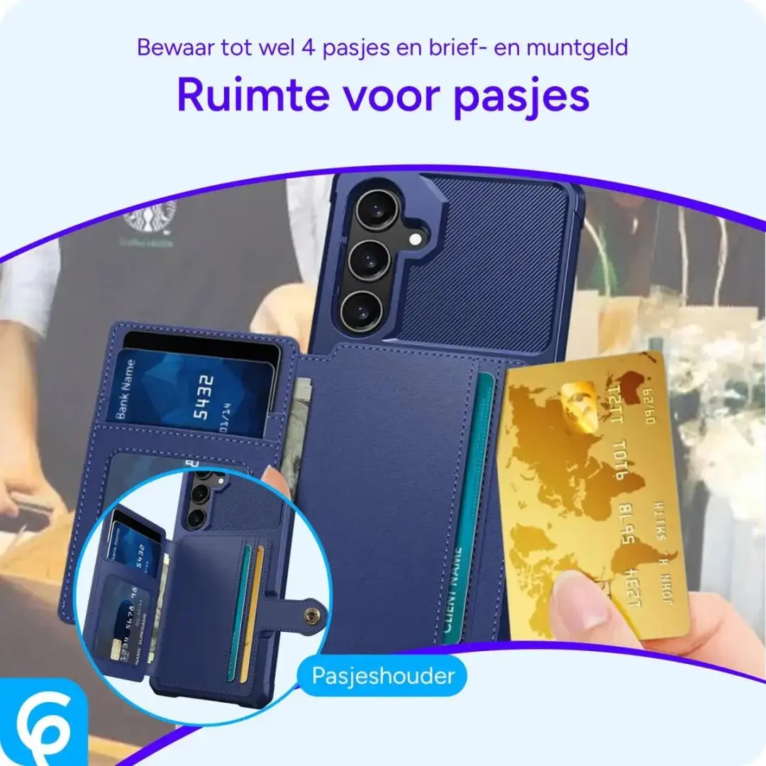 Selected Portemonnee Hoesje Samsung Galaxy A56 - 4 Pasjes - Blauw