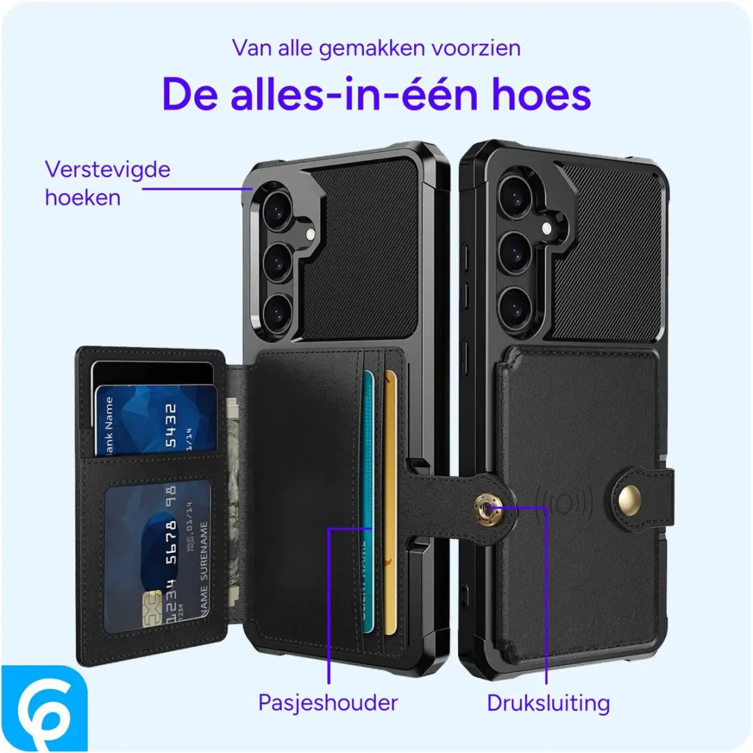 Selected Portemonnee Hoesje Samsung Galaxy A55 - 4 Pasjes - Zwart