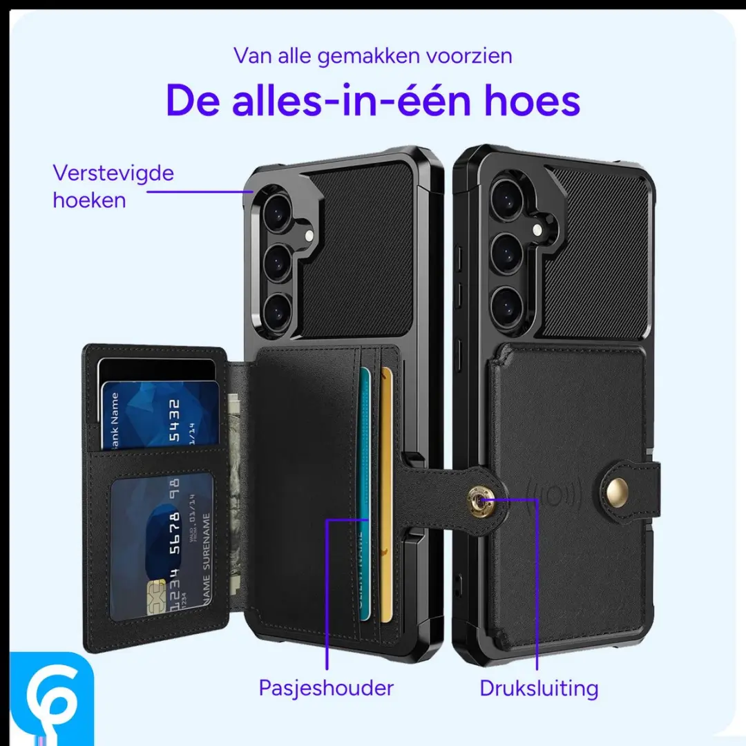 Selected Portemonnee Hoesje Samsung Galaxy A55 - 4 Pasjes - Zwart