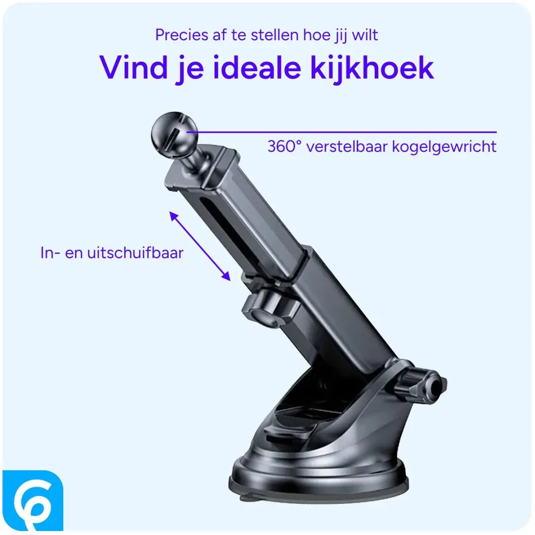 SBG Tablet/Telhouder Auto Zuignap - 6-12.9" - Zwart