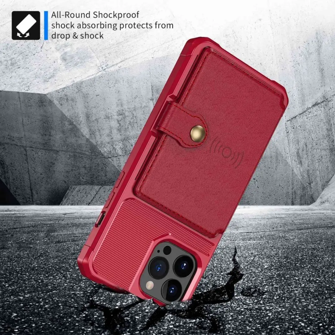 Selected Portemonnee Hoesje iPhone 14 Pro - 4 Pasjes - Rood